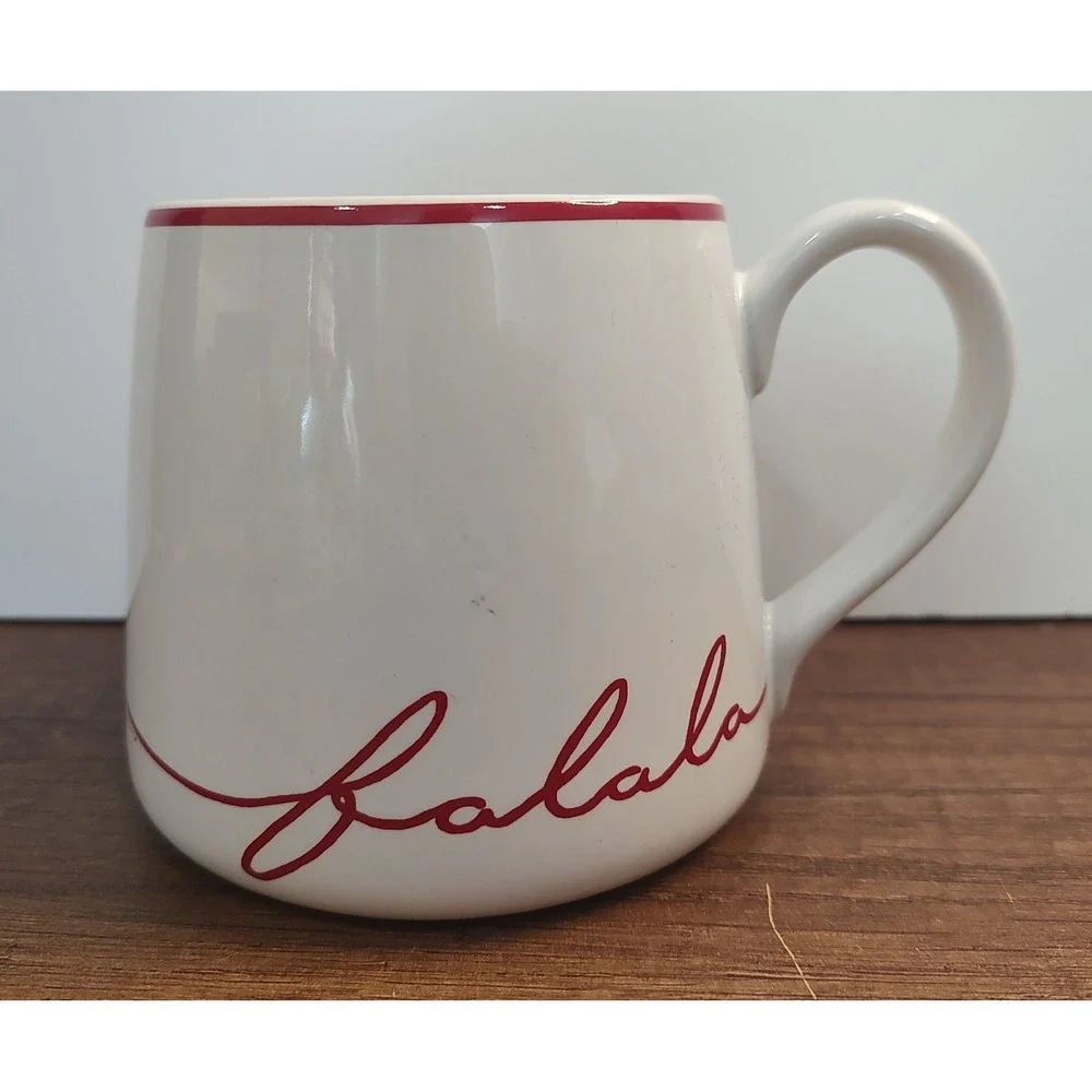 Pottery Barn Tahoe Fair Isle Stoneware Mug Fa La La La Small Defect S5